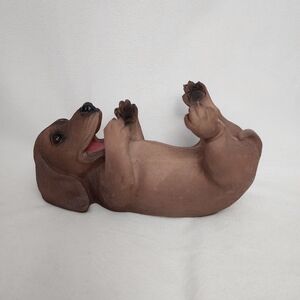 Brown Dachshund Puppy Dog Figurine - Decorative Pet Statue (WINE HOLDER )